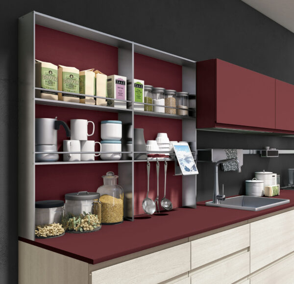 creo jeyFeel kitchens burgundy white cabinets3