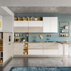 tablet creo kitchens yellow white cabinets